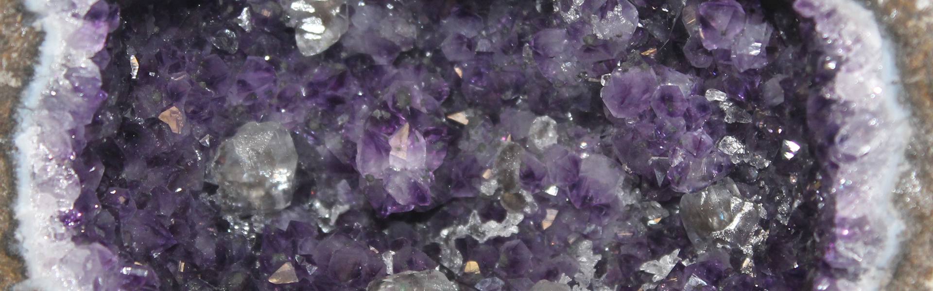 center of an amethyst geode